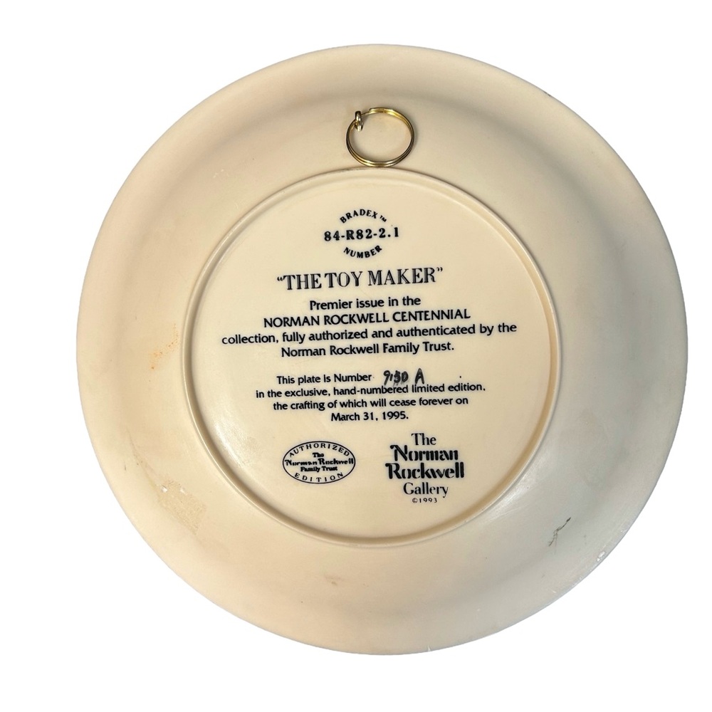 Norman Rockwell Centennial Collector 8” Plate - The Toymaker in 3D - Picture 8 of 8